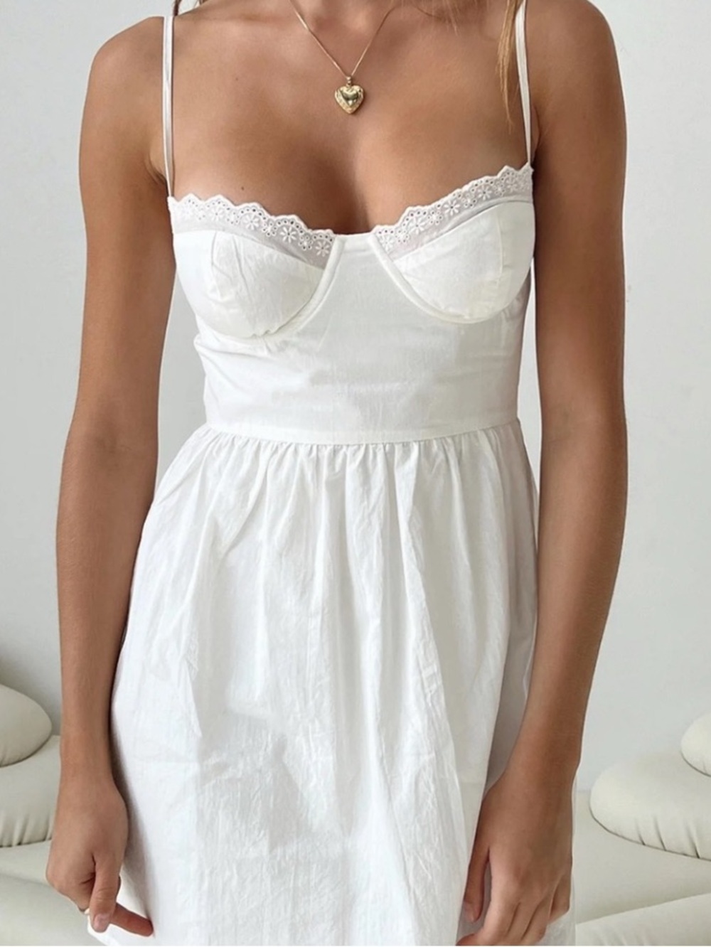 New! Princess Polly Lyonne Mini Dress White Size NWT